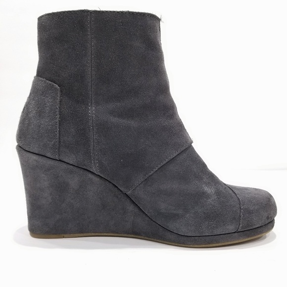 Toms Suede Wedge Ankle Bootie Size 10 - Picture 5 of 8